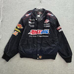 VINTAGE Jeff Hamilton Men Jacket 2XL Black‎ Amsoil Nascar JH Design 90s Y2K USA